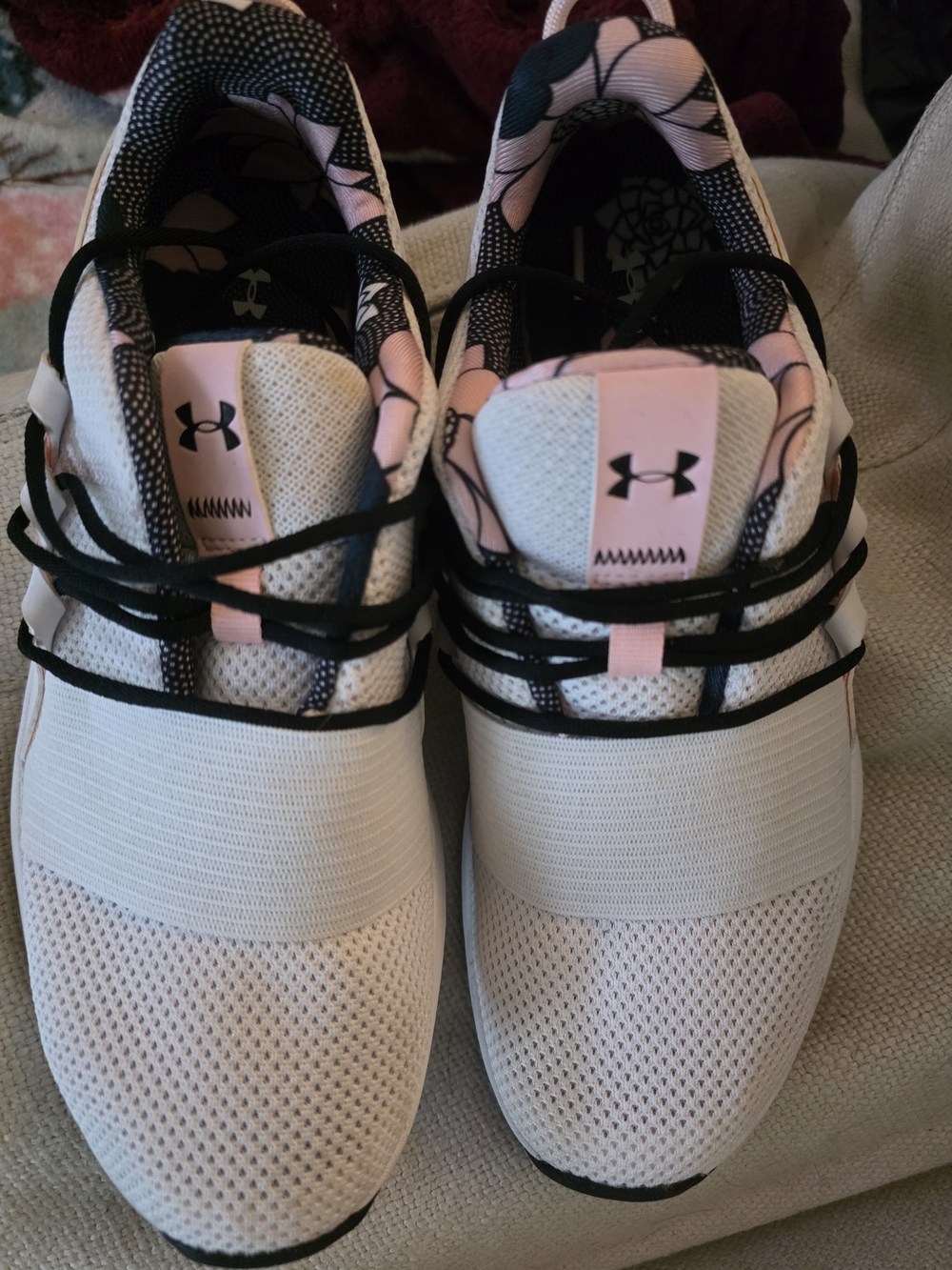 Light Pink and White Athletic Sneaker with Black Laces - Picture 2 of 4